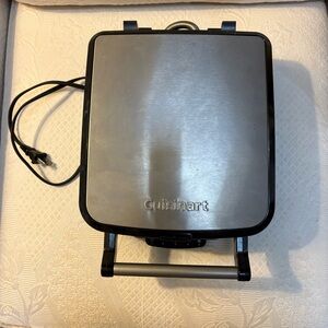 Square Black & Silver Belgain Waffle Maker